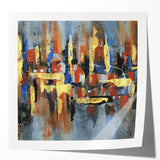 Abstract wall art print showcasing vibrant strokes and lines in bold colors, perfect for modern home decor. Ideal for adding a contemporary touch to any space.