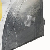 Abstract wall art design showcasing colorful strokes and lines in a dynamic pattern, printed on acrylic glass for a modern home decor accent.