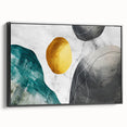 Framed abstract strokes and lines wall art design showcasing a modern black canvas with a sleek side view, perfect for contemporary home decor.