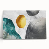 Colorful abstract strokes and lines in a modern design, presented on a stretched canvas, perfect for enhancing contemporary wall decor in living spaces.