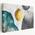 Abstract canvas wall art showcasing vibrant strokes and lines in shades of blue, yellow, and red, presented in a side view to highlight its depth and texture. Ideal for modern home decor, this artwork adds a splash of color and creativity to any living space.