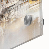 Close-up of a vibrant abstract wall art piece featuring dynamic strokes and lines in a mix of blue, yellow, and white colors, designed for modern decor.