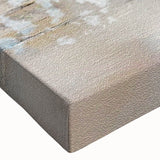 Close-up view of a stretched canvas featuring an abstract strokes and lines design in vibrant colors. Ideal for modern wall art decor, enhancing any interior space.