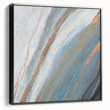 Framed canvas wall art showcasing an abstract design with strokes and lines in black, adding a modern touch to any decor. Perfect for contemporary interiors.