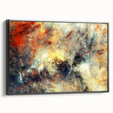 Framed canvas wall art showcasing an abstract design with dynamic strokes and lines in vibrant colors, viewed from the side against a neutral background. This piece adds modern elegance to any décor.