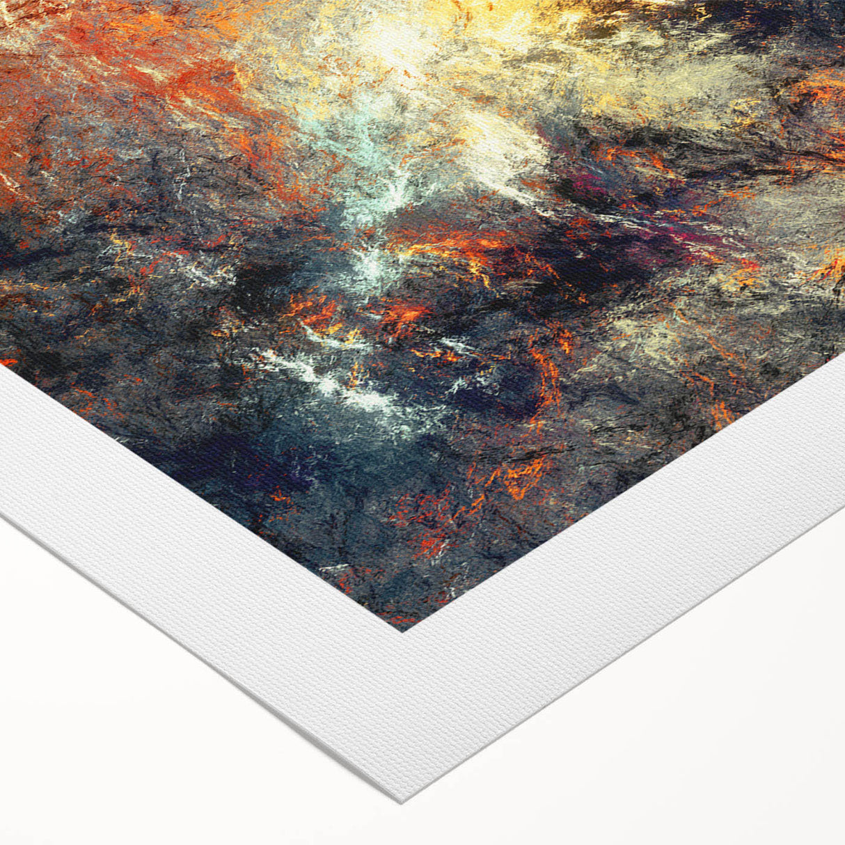 Abstract strokes and lines in vibrant colors create a modern wall art design on rolled canvas, ideal for contemporary decor. Perfect for adding a pop of color to any room.