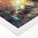 Abstract strokes and lines in vibrant colors create a modern wall art design on rolled canvas, ideal for contemporary decor. Perfect for adding a pop of color to any room.