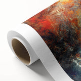Abstract rolled canvas artwork showcasing a vibrant design of colorful strokes and lines, perfect for modern home decor, adding a dynamic touch to any space.