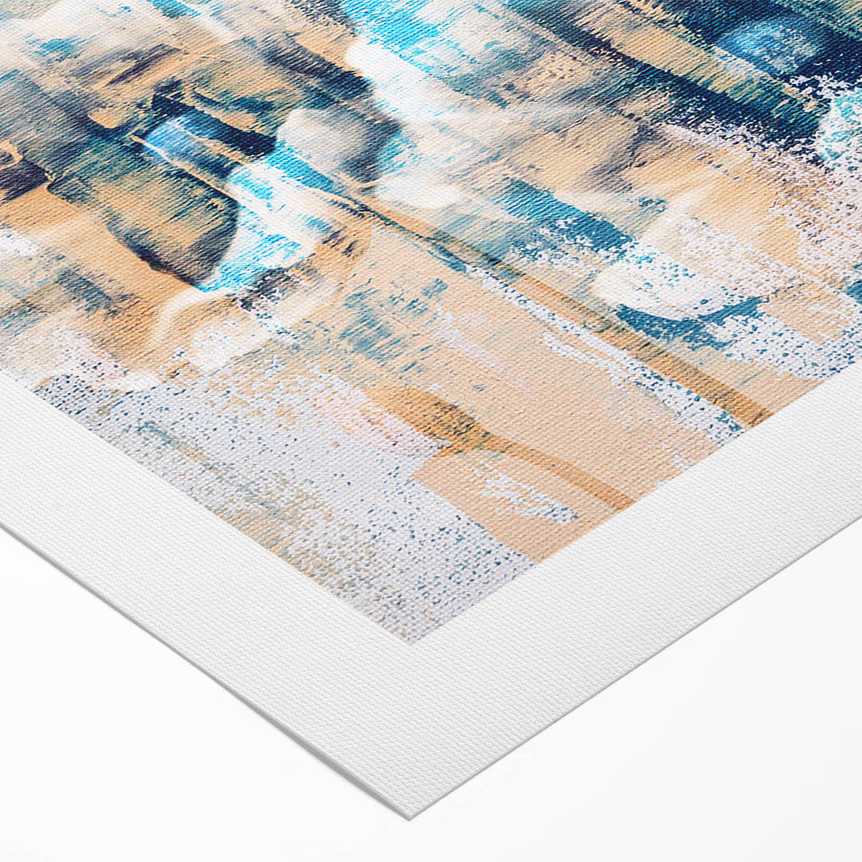 Abstract strokes and lines design wall art on rolled canvas, showcasing vibrant colors and dynamic patterns, ideal for modern home decor and artistic interiors.