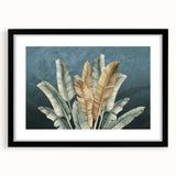 Abstract wall art featuring bold strokes and lines in a modern design, presented in a sleek black frame with a mat, ideal for contemporary home decor.