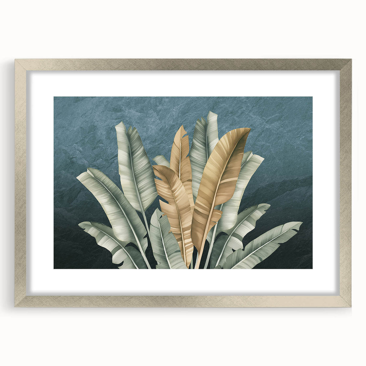 Abstract wall art featuring vibrant strokes and lines in a silver frame with a mat, designed to enhance modern interiors with a contemporary aesthetic.