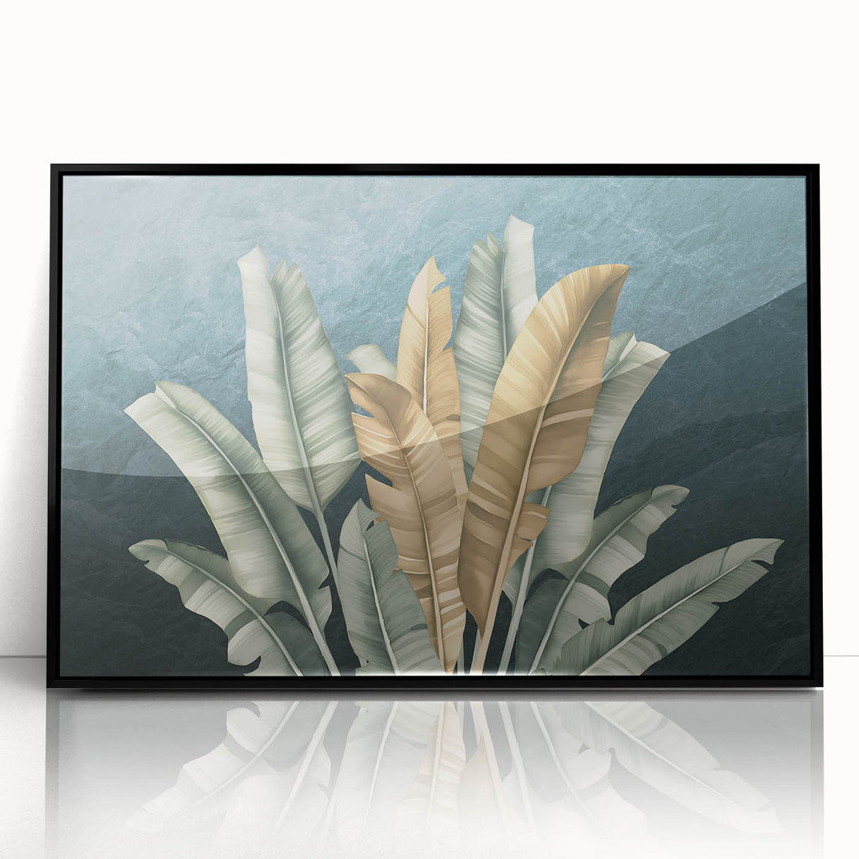 Framed wall art featuring an abstract design of colorful strokes and lines in a modern style, set against a sleek black background, ideal for contemporary decor.