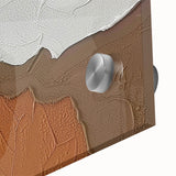 Close-up of an abstract wall art design featuring vibrant strokes and lines in various colors, printed on acrylic glass, showcasing a modern artistic style.