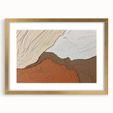 Abstract wall art featuring bold strokes and lines in a modern design, framed with a gold mat, ideal for contemporary home decor. Perfect for adding a stylish touch to any room.