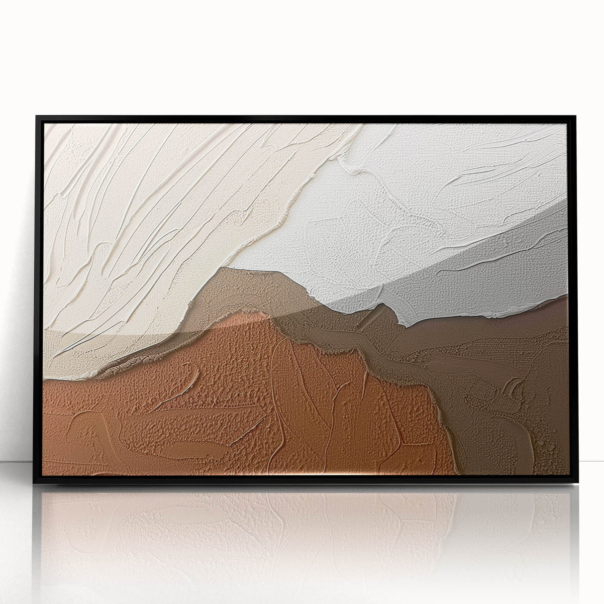 Framed wall art featuring an abstract design of colorful strokes and lines in black and vibrant hues, providing a modern artistic touch to any decor.
