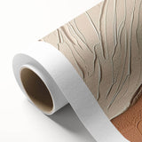 Abstract strokes and lines design on rolled canvas, showcasing vibrant colors and fluid shapes, ideal for modern home decor or art collections.