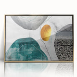 Framed abstract wall art featuring elegant gold strokes and lines on a minimalist background, perfect for modern home décor, available in a stylish acrylic finish.
