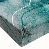 Close-up of an abstract strokes and lines design wall art on stretched canvas, showcasing vibrant colors and intricate patterns, ideal for modern home decor.