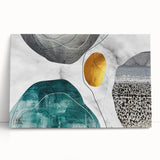 Colorful abstract strokes and lines design on stretched canvas wall art, showcasing vibrant hues and dynamic patterns, perfect for modern decor.