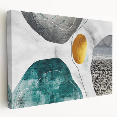 Abstract strokes and lines design on stretched canvas wall art, showcasing vibrant colors and intricate patterns, ideal for modern home decor and artistic expression.