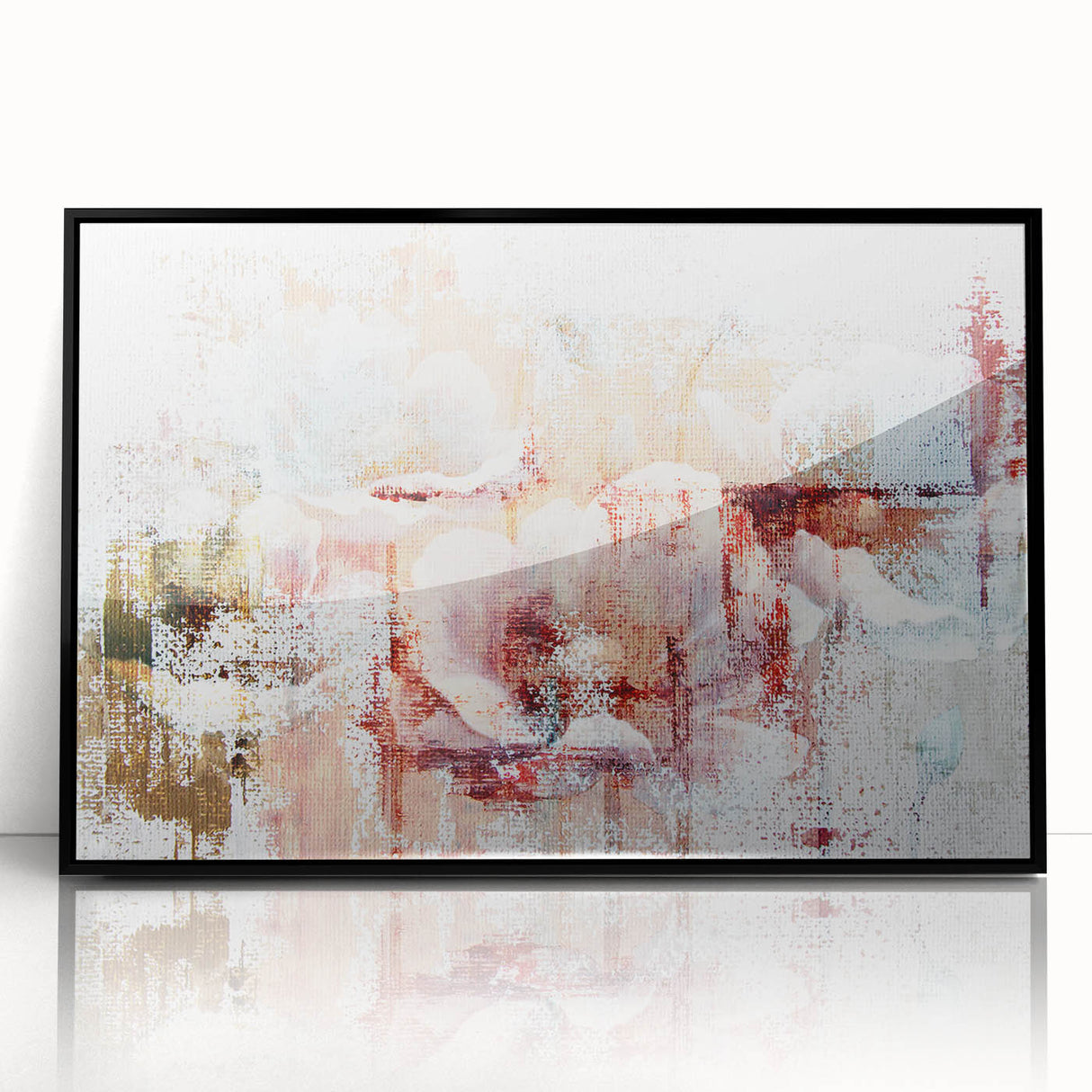 Abstract wall art featuring dynamic strokes and lines in a modern design, framed in black acrylic, perfect for contemporary home decor. Ideal for stylish interiors.