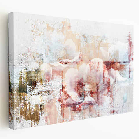 Abstract strokes and lines design on stretched canvas wall art, showcasing a modern aesthetic with vibrant colors and fluid patterns, perfect for contemporary decor.