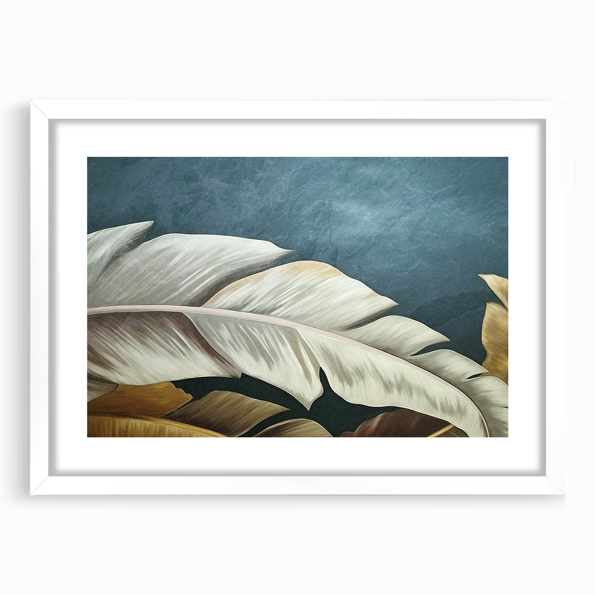 Abstract wall art featuring colorful strokes and lines in a contemporary design, framed with a white mat, perfect for modern home decor.