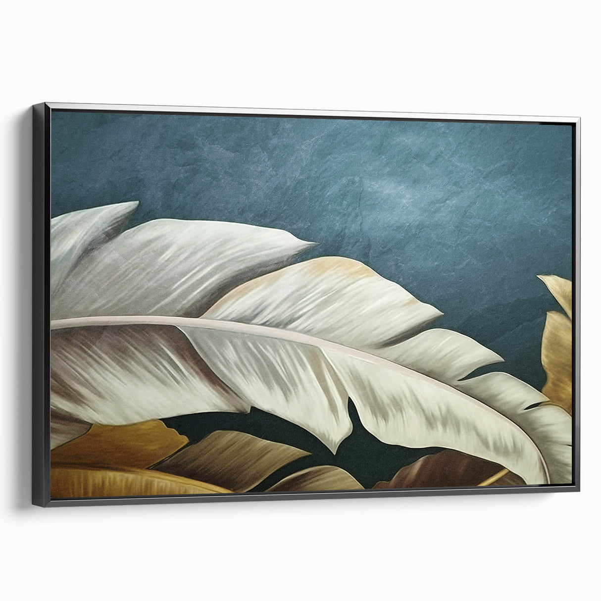Framed canvas wall art showcasing an abstract design of colorful strokes and lines, with a sleek black frame. Perfect for modern home decor.
