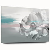 Abstract wall art showcasing vibrant strokes and lines in a colorful design, displayed in an acrylic glass frame from the 614 collection, ideal for modern decor.