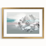 Abstract wall art featuring colorful strokes and lines in a modern design, framed with a gold mat, showcasing a sophisticated and artistic aesthetic for home decor.