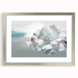 Abstract strokes and lines design in a silver frame with matting, showcasing modern wall art that adds elegance to home decor. Ideal for contemporary interiors.