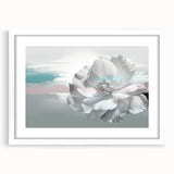 Abstract strokes and lines in a modern wall art design, framed with a white mat, showcasing a contemporary aesthetic for elegant home decor. Perfect for enhancing living spaces.