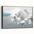 Framed canvas wall art showcasing an abstract design of colorful strokes and lines in vibrant hues, displayed in a sleek black frame, enhancing modern decor.