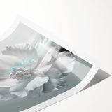 Abstract wall art print showcasing vibrant strokes and lines in blue, yellow, and orange, ideal for modern home decor, rolled and ready for framing.