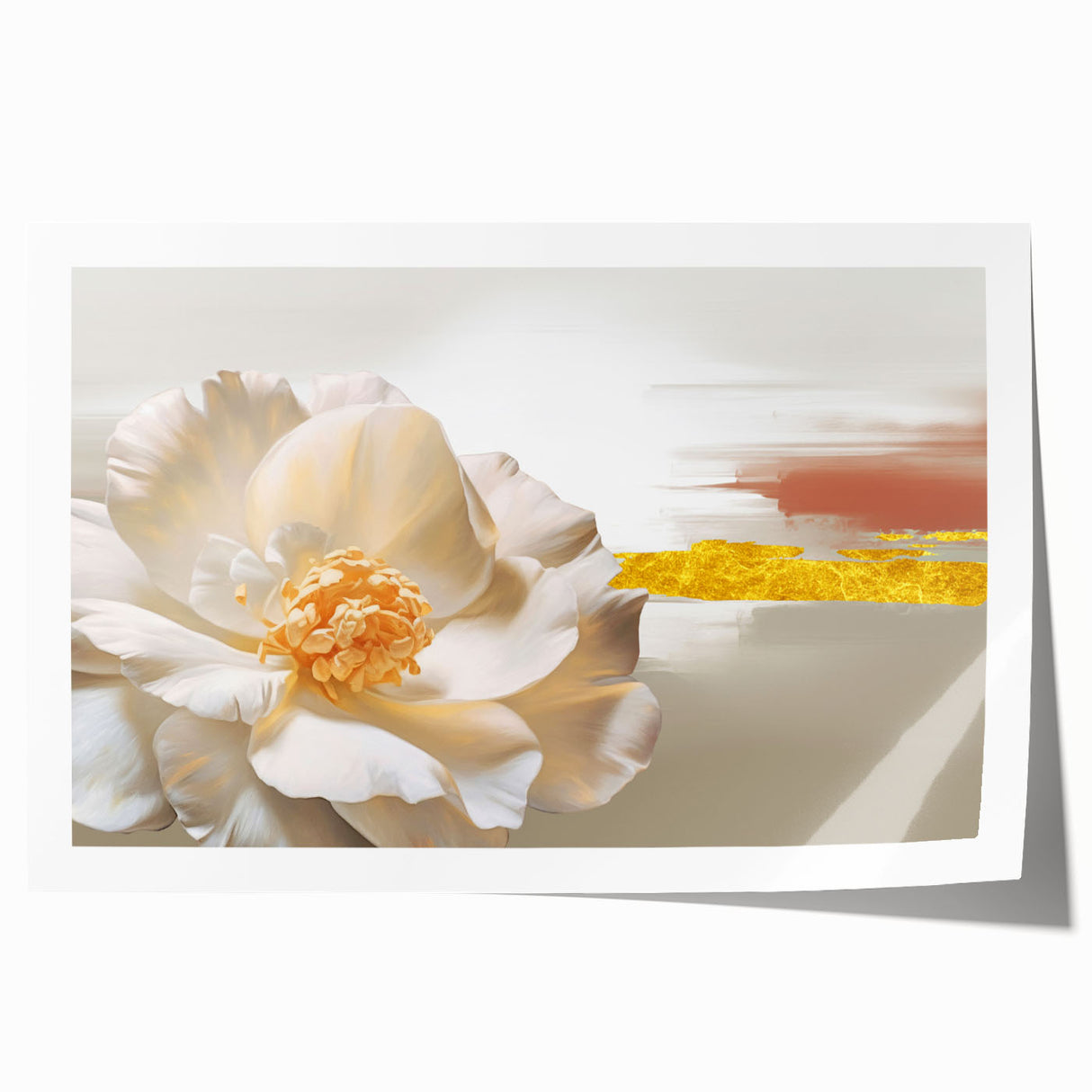 Abstract strokes and lines in vibrant colors create a modern wall art design, showcasing dynamic patterns perfect for contemporary home decor. This rolled print is ideal for adding a splash of creativity to any room.