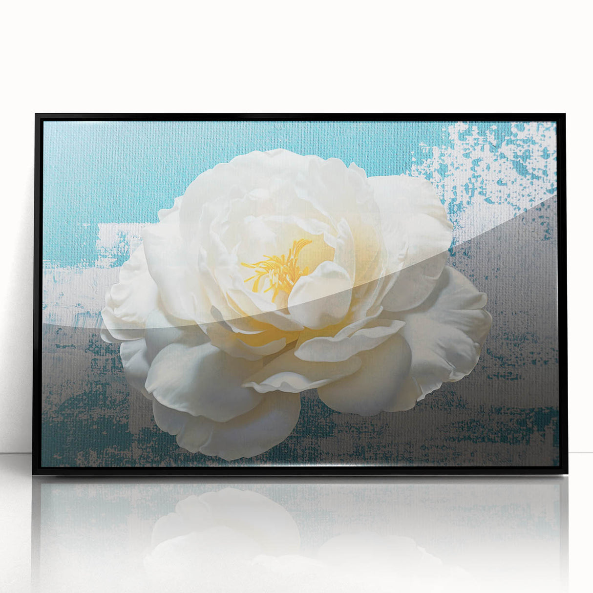 Framed wall art showcasing an abstract design with colorful strokes and lines, featuring a sleek black frame that enhances modern decor aesthetics. Ideal for contemporary living spaces.