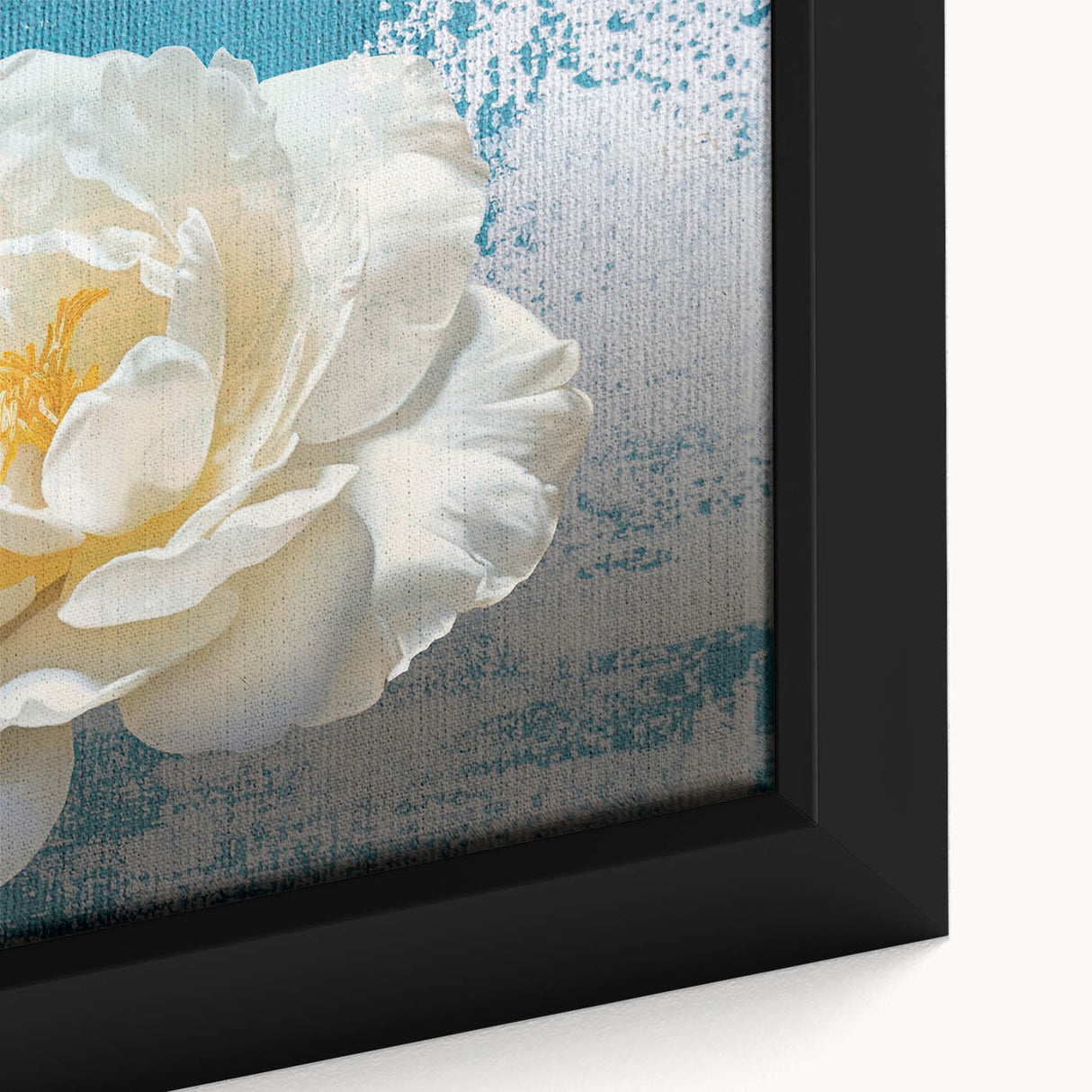 Close-up of an abstract strokes and lines design in a framed canvas wall art collection, showcasing vibrant colors and intricate textures, perfect for modern decor.