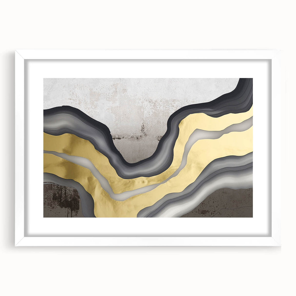 Abstract wall art featuring dynamic strokes and lines in a modern design, framed with a white mat, perfect for contemporary home decor. This artwork adds a stylish touch to any room, enhancing aesthetic appeal with its vibrant colors and unique composition.