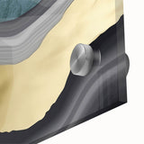 Close-up of an abstract wall art piece showcasing vibrant strokes and lines in a colorful design, perfect for modern decor and artistic expression.