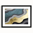 Abstract wall art design featuring bold strokes and lines in a modern black frame with a mat, ideal for contemporary home decor. Perfect for adding artistic flair to living spaces.