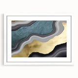 Abstract wall art featuring a modern design of colorful strokes and lines, framed in white with a mat, ideal for contemporary home decor. Perfect for adding a vibrant touch to living spaces.