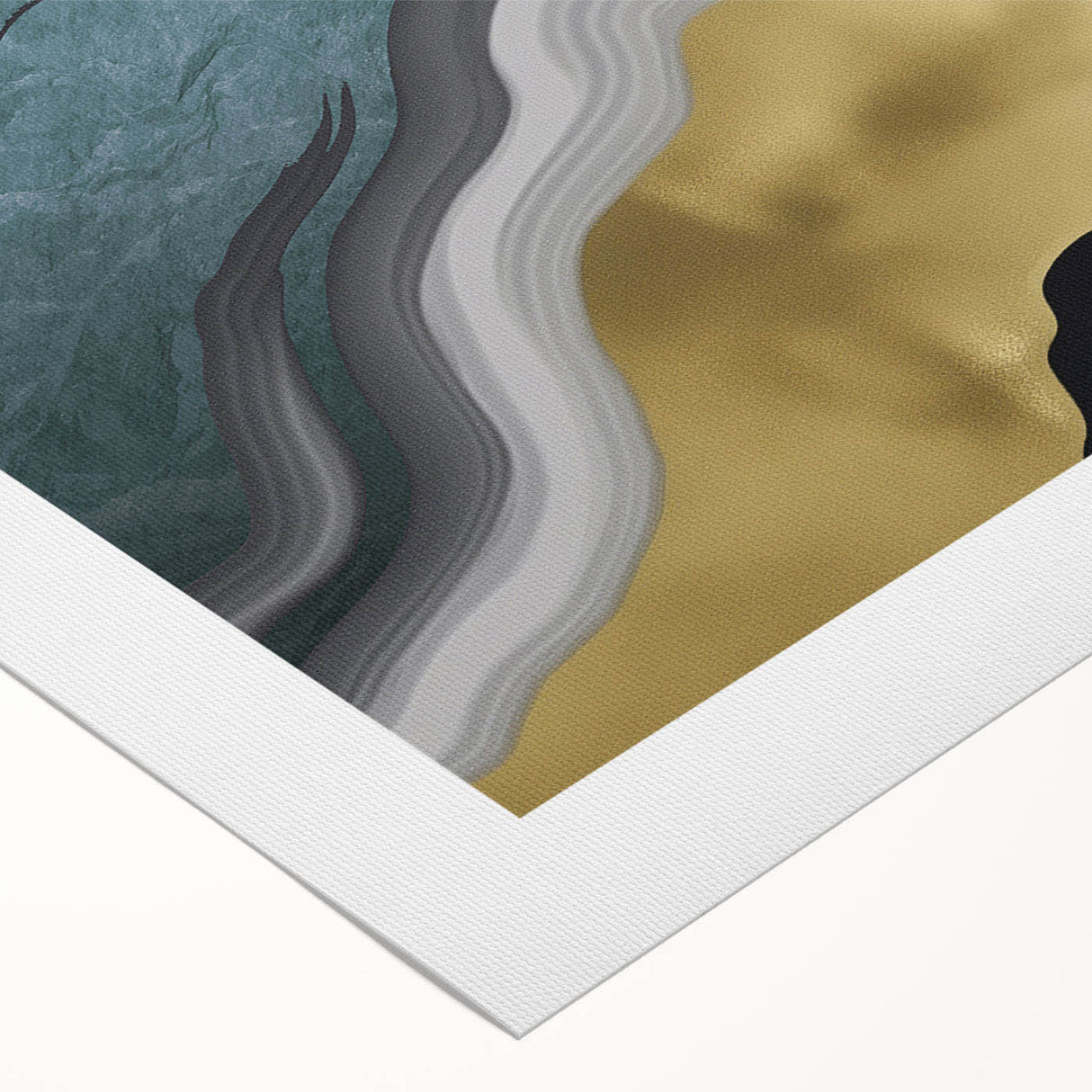 Abstract strokes and lines design on a rolled canvas wall art piece, showcasing vibrant colors and dynamic patterns, perfect for modern home decor.