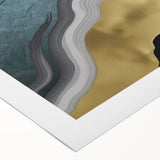 Abstract strokes and lines design on a rolled canvas wall art piece, showcasing vibrant colors and dynamic patterns, perfect for modern home decor.