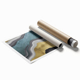 Vibrant abstract art print showcasing colorful strokes and lines, ideal for modern home decor. The rolled canvas design emphasizes dynamic movement and creativity, perfect for enhancing any interior space.