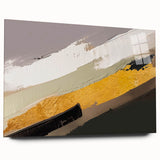 Abstract strokes and lines design wall art collection displayed in a side view, showcasing vibrant colors and modern aesthetics in acrylic glass without pins, ideal for contemporary decor.