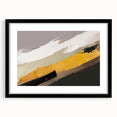 Abstract wall art featuring dynamic strokes and lines in a modern design, framed in black with a mat, showcasing a contemporary aesthetic ideal for home decor.