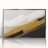 Framed wall art featuring an abstract design of silver strokes and lines on an acrylic surface, showcasing a modern aesthetic ideal for contemporary decor.