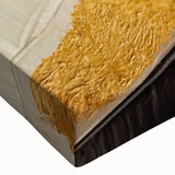 Close-up of an abstract strokes and lines design wall art piece on stretched canvas, showcasing vibrant colors and intricate patterns, perfect for modern home decor.