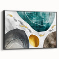 Framed abstract wall art showcasing dynamic strokes and lines in black and white, highlighting modern design elements for contemporary home decor.