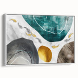 Framed abstract wall art showcasing dynamic strokes and lines in a minimalist design, set against a white background, perfect for modern decor.